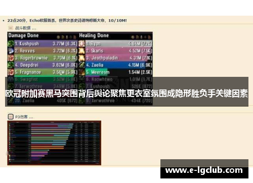 欧冠附加赛黑马突围背后舆论聚焦更衣室氛围成隐形胜负手关键因素 欧冠附加赛黑马突围背后舆论聚焦更衣室氛围成隐形胜负手关键因素